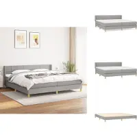 vidaXL Letto a molle con materasso grigio chiaro 200x200 cm in tessuto - Letti & strutture letto