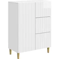 vidaXL Credenza , bianco lucido, 66 x 34,5 x 90 cm, materiale a base di legno