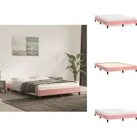 vidaXL letto Rosa 140x200 cm in velluto - Letti e reti