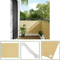 The Living Store Paravento per balcone Colori sabbia 90x300 cm 100 % Poliestere-Oxford