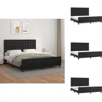 vidaXL Struttura letto con testiera nera 160x200 cm in Pelle finta - Letti e strutture letto