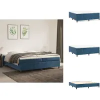 vidaXL Letto a molle con materasso blu scuro 200x200 cm in velluto - Letti e strutture letto