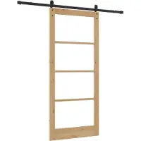 vidaXL Porta scorrevole ORKDAL Naturale e Nero 93 x 211 cm