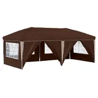 vidaXL Tenda da festa pieghevole 575 x 288 x 245 cm Marrone