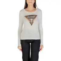 GUESS Ls Cn Leo Triangle T Cream White Taglia: XL | Maglie Sportivi Outlet | Donna | Bianco