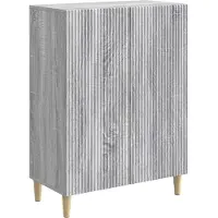 vidaXL Credenza laterale, Sonoma grigio, 66 x 34,5 x 90 cm, realizzata in legno composito