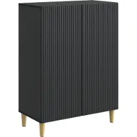 vidaXL Credenza nera 66 x 34,5 x 90 cm in materiale derivato dal legno