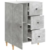 vidaXL Credenza grigio cemento 66 x 34,5 x 90 cm in materiale derivato dal legno