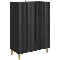 vidaXL Credenza nera 66 x 34,5 x 95 cm in materiale derivato dal legno