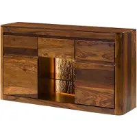 MASSIVMOEBEL24.DE MASSIVMOEBEL24 | Credenza in legno di sheesham 146x40x80 noce cerato TORONTO LUX #286
