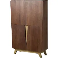 MASSIVMOEBEL24.DE MASSIVMOEBEL24 | Credenza impiallacciata in legno di noce 100x40x145 laccato marrone BUTTERFLY #105