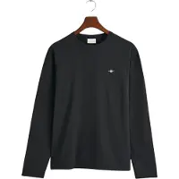 Gant per uomo. 2004049 T-shirt a maniche lunghe con scudo nero (M), Casual, Cotone, Manica lunga