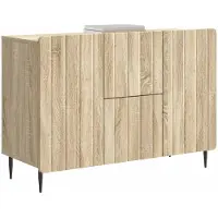 vidaXL Credenza in rovere Sonoma 89 x 34,5 x 62 cm in materiale derivato dal legno