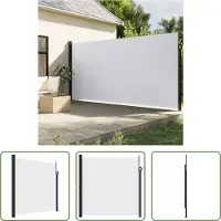 The Living Store Tenda laterale estensibile bianca 200x300 cm
