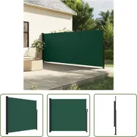 The Living Store Tenda laterale estensibile Verde scuro 180x500 cm