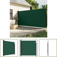 The Living Store Tenda laterale estensibile Verde scuro 200x500 cm
