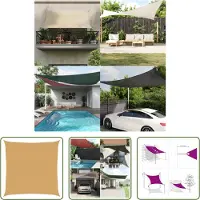 The Living Store Tenda da sole 160 g/m² quadrata, color sabbia, 4x4 m, HDPE