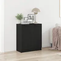 Syfax Credenza Rovere Nero 60 x 30 x 70 cm Legno multistrato