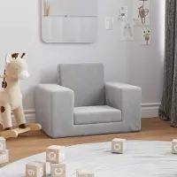 Prolenta Maison Exclusive - Divano letto per bambini, color grigio chiaro, in morbido peluche
