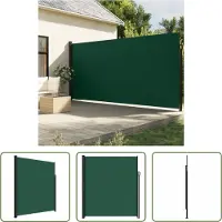 The Living Store Tenda laterale estensibile Verde scuro 220x300 cm