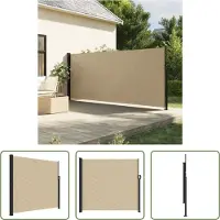 The Living Store Tenda laterale estensibile Beige 180x500 cm
