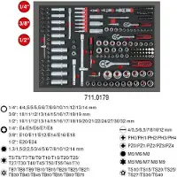 Ks Tools Set di chiavi a bussola, 179 pezzi in sistema 1/1 inserto 1/4"+3/8"+1/2"