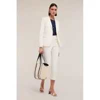 Motivi Single-breasted Blazer In Technical Cotton White Taglia: 38 | Blazers Outlet | Donna | Bianco
