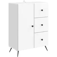 Syfax Credenza Bianco Lucido 66 x 34,5 x 90 cm Legno ingegnerizzato