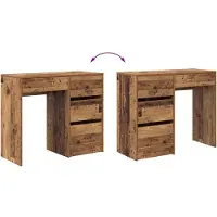 vidaXL Scrivania , legno massello riciclato e truciolato, 90 x 37,5 x 75 cm