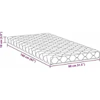 vidaXL Materasso bianco 80 x 160 cm Tessuto jacquard