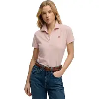 Superdry per donna. W6012208A Polo Heritage Slim Fit rosa (XL), Casual, Cotone, Manica lunga