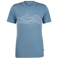 Stoic Merino155 LaholmSt. Print T-Shirt Lines Maglia merino Uomo (XL, blu)