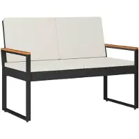 vidaXL Banco da esterno per 2 persone, 107 x 61 x 80 cm, rattan sintetico, rettangolare
