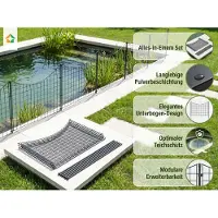 Prestige Home Living Outdoor Set di recinzioni per laghetto, modello ad arco - 5 elementi di recinzione, dimensioni approssimative 390 x 52,5 cm - colore antracite