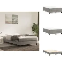 vidaXL Letto a molle con materasso grigio chiaro 120x200 cm in velluto - Letti e strutture letto