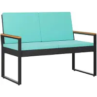 vidaXL Banco da esterno per 2 persone, 107 x 61 x 80 cm, rattan sintetico, rettangolare
