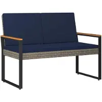 vidaXL Banco da esterno per 2 persone, 107 x 61 x 80 cm, rattan sintetico, rettangolare