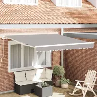 Prolenta Maison Exclusive - Tenda da sole manuale, dimensioni 3 x 2,5 m, colore grigio chiaro, 100% poliestere