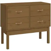 Syfax Tavolo Consolle Ambra 90x40x78 cm in Legno Massello di Pino