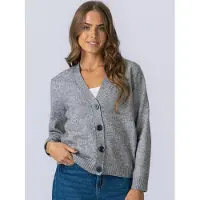 TeeShoppen Giacchetta ' Knitted Cardigan ' grigio