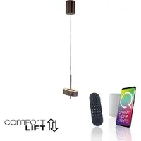 Q-SMART-HOME Paul Neuhaus Lampada a sospensione SMART LED Q-Rotate marrone scuro Ø14cm