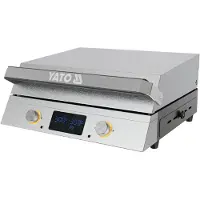 YATO Griglia elettrica Yatomi, 2300 W, con piastra in ghisa, illuminazione a LED