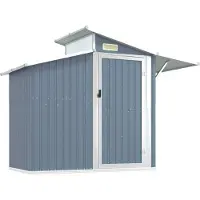 Syfax Capanno da Giardino Grigio 270x130x208,5 cm Acciaio Zincato