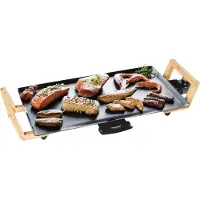 Bestron Griglia elettrica da tavolo , piastra teppanyaki dal design asiatico, divertimento alla griglia per 4 persone, 1.800 W, colore: nero