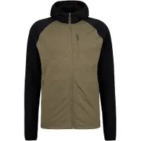 Stoic MerinoFleece270 KuolpaLightSt. Zip Hoody Felpa di merino con cappuccio Uomo (S, olivia/nero)