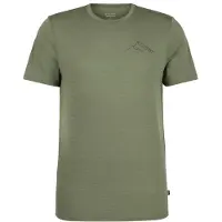 Stoic Merino155 LaholmSt. Print T-Shirt Mountain II Maglia merino Uomo (XL, olivia)