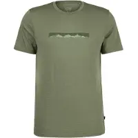 Stoic Merino155 LaholmSt. Print T-Shirt Ridge Maglia merino Uomo (L, olivia)