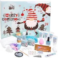 Ed Brubaker Calendario dell'Avvento di bellezza Cosmetics 2025 per donne e ragazze, 24 prodotti per la cura del corpo e accessori spa, design a tema "Elfo di Natale", regalo XXL