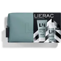 Lierac Set : Homme, idratante, balsamo dopobarba, 75 ml + Homme, idratante, schiuma da barba, 50 ml + Homme, cerniera, custodia in tessuto GWP
