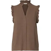 Selected Top Con Ruches Donne Marrone 34
